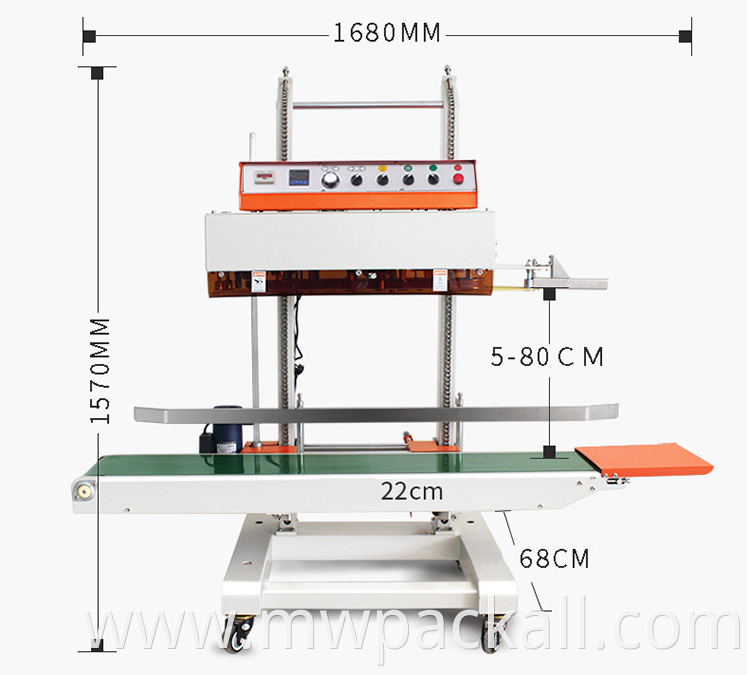 Automatic Vertical bag sealing machine Continuous vertical band sealer with loading weight 15kg
